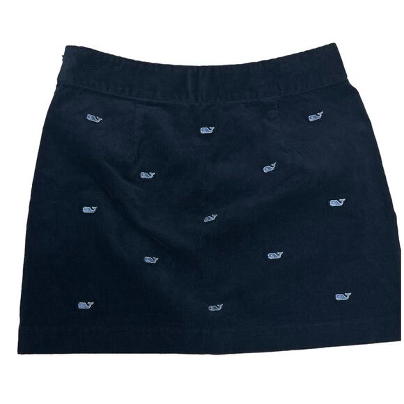 Vineyard Vines Whale Embroidered Cord Skirt Nay Blue - Picture 4 of 5